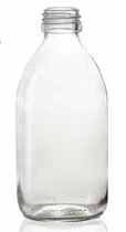 250 ml siroopfles, helder, type 3 geblazen glas