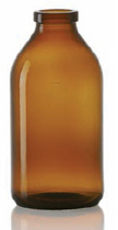 50 ml infuusflacon, amber, type 1 geblazen glas