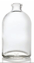 200 ml injectieflacon, helder, type 2 geblazen glas
